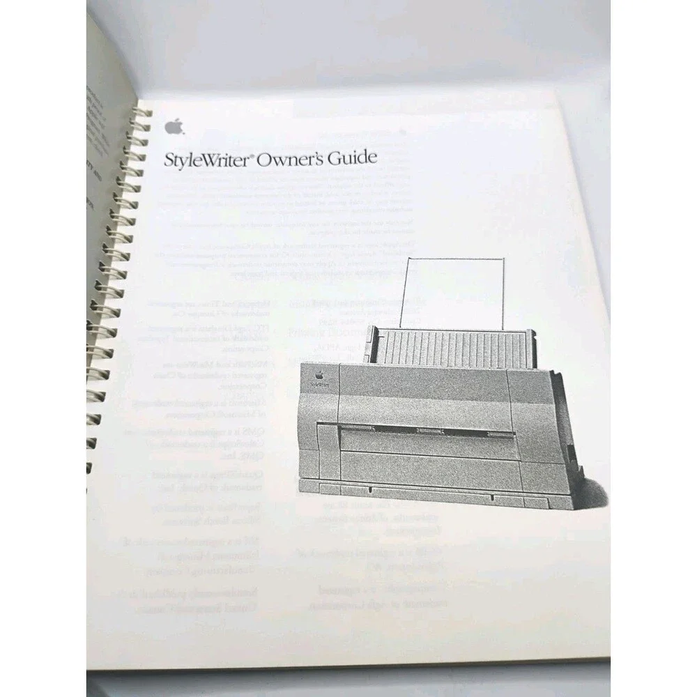 Stylewriter Owner's Guide by Apple Computer Inc 1991 Edition Spiral Bound